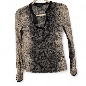 Vintage Y2K sheer abstract pint long sleeve top The Limited xs